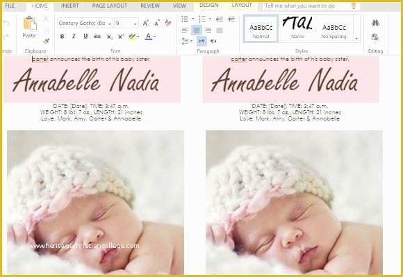 Baby Announcement Cards Free Template Of How to Make Child Birth Announcement Cards In Word