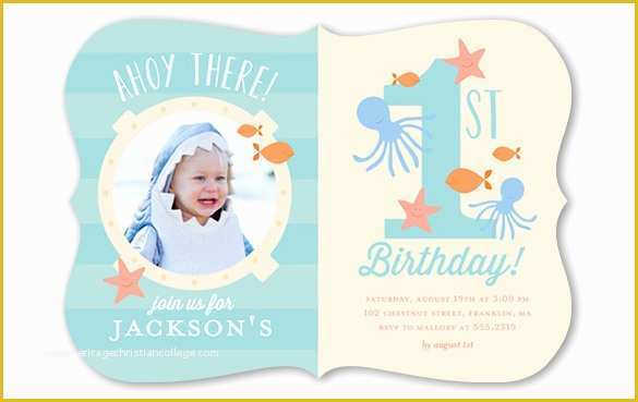 Baby Boy 1st Birthday Invitation Templates Free Of 38 First Birthday Invitation Templates – Word Psd