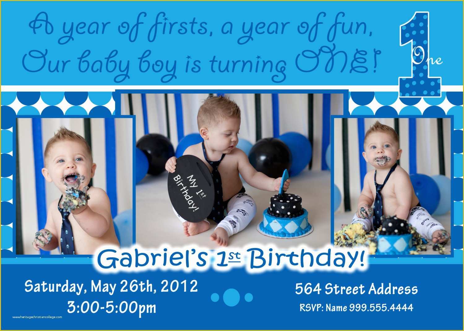 Baby Boy 1st Birthday Invitation Templates Free Of Baby Boy 1st Birthday Invitations