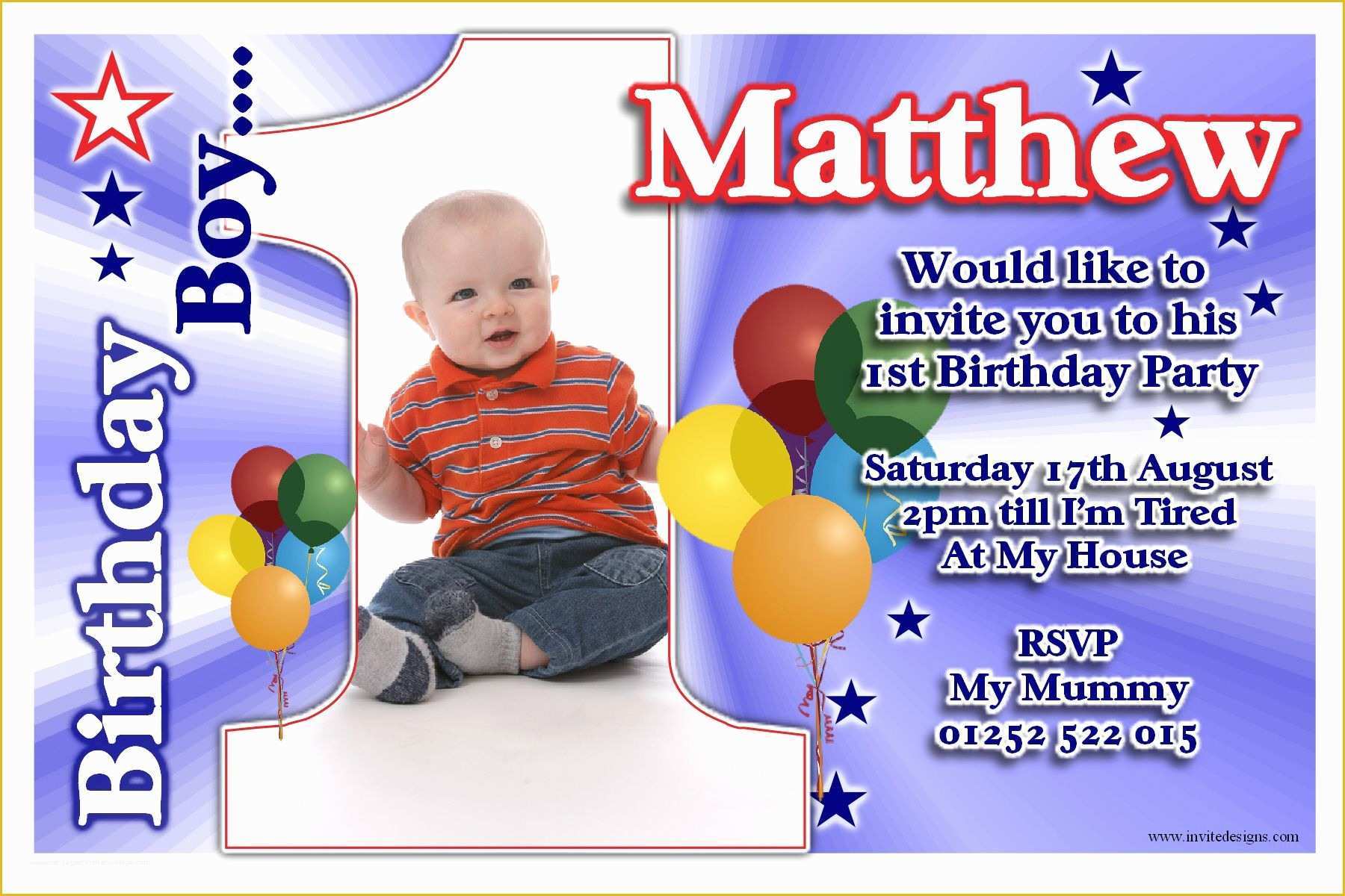 Baby Boy 1st Birthday Invitation Templates Free Of Birthday Invitations Boys Birthday Party Invites