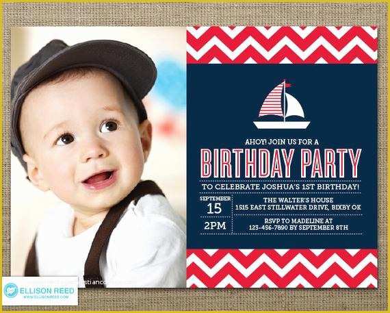 Baby Boy 1st Birthday Invitation Templates Free Of Items Similar to Nautical Birthday Invitation Nautical