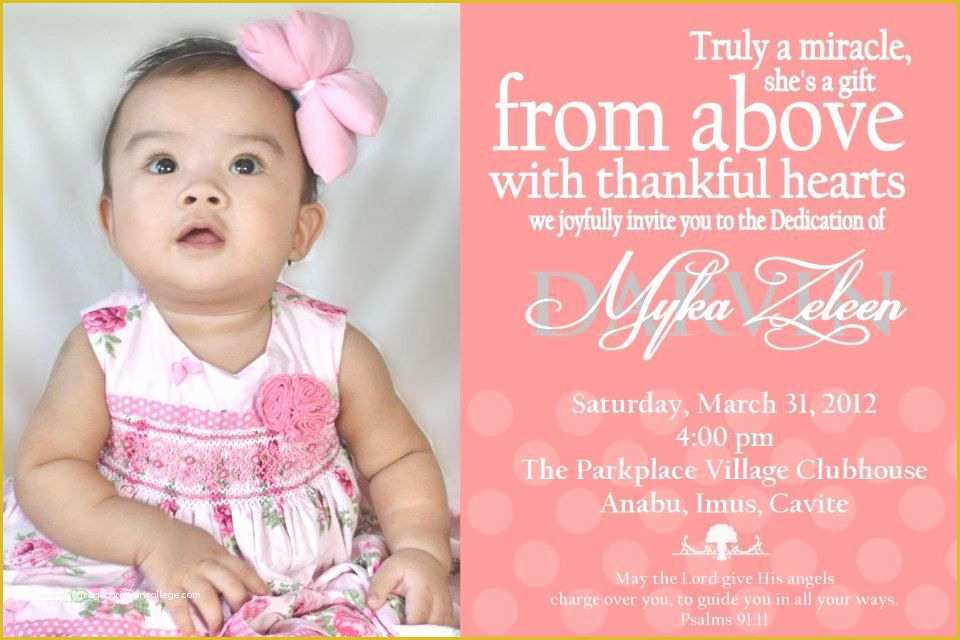 Baby Dedication Invitations Free Template Of Baby S Dedication Invitation Diy Invitations