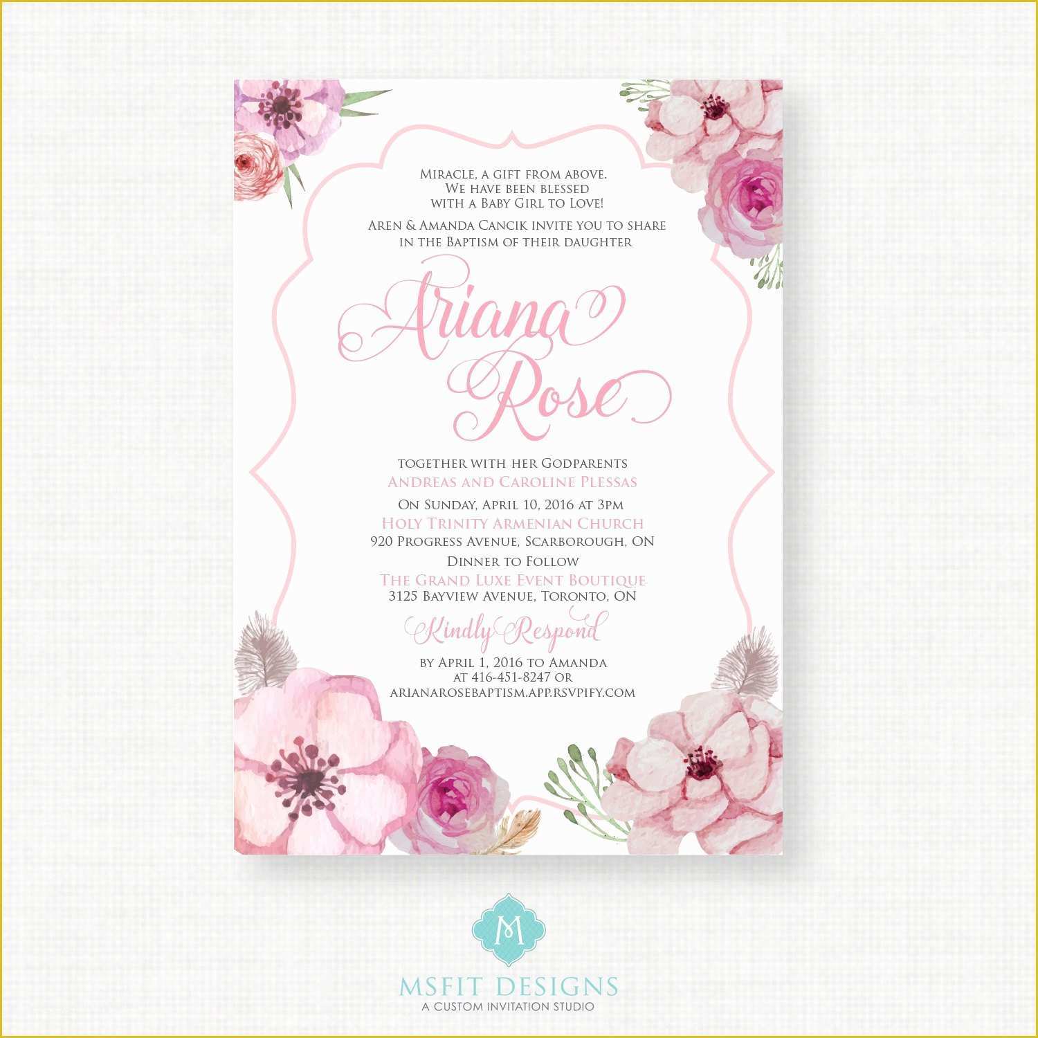 Baby Dedication Invitations Free Template Of Baptism Invitations 
