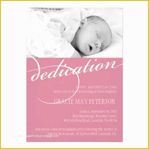 Baby Dedication Invitations Free Template Of Personalized Dedication Invitations