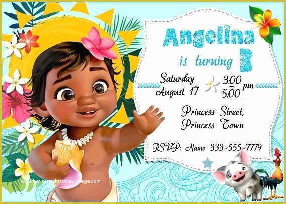 Baby Moana Invitation Template Free Of Baby Moana Invitation Template Free Luxury Baby Moana