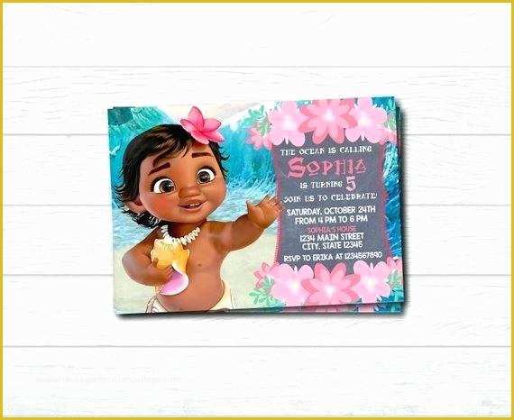 Baby Moana Invitation Template Free Of Baby Moana Invitations S Birthday Invitation Template Free