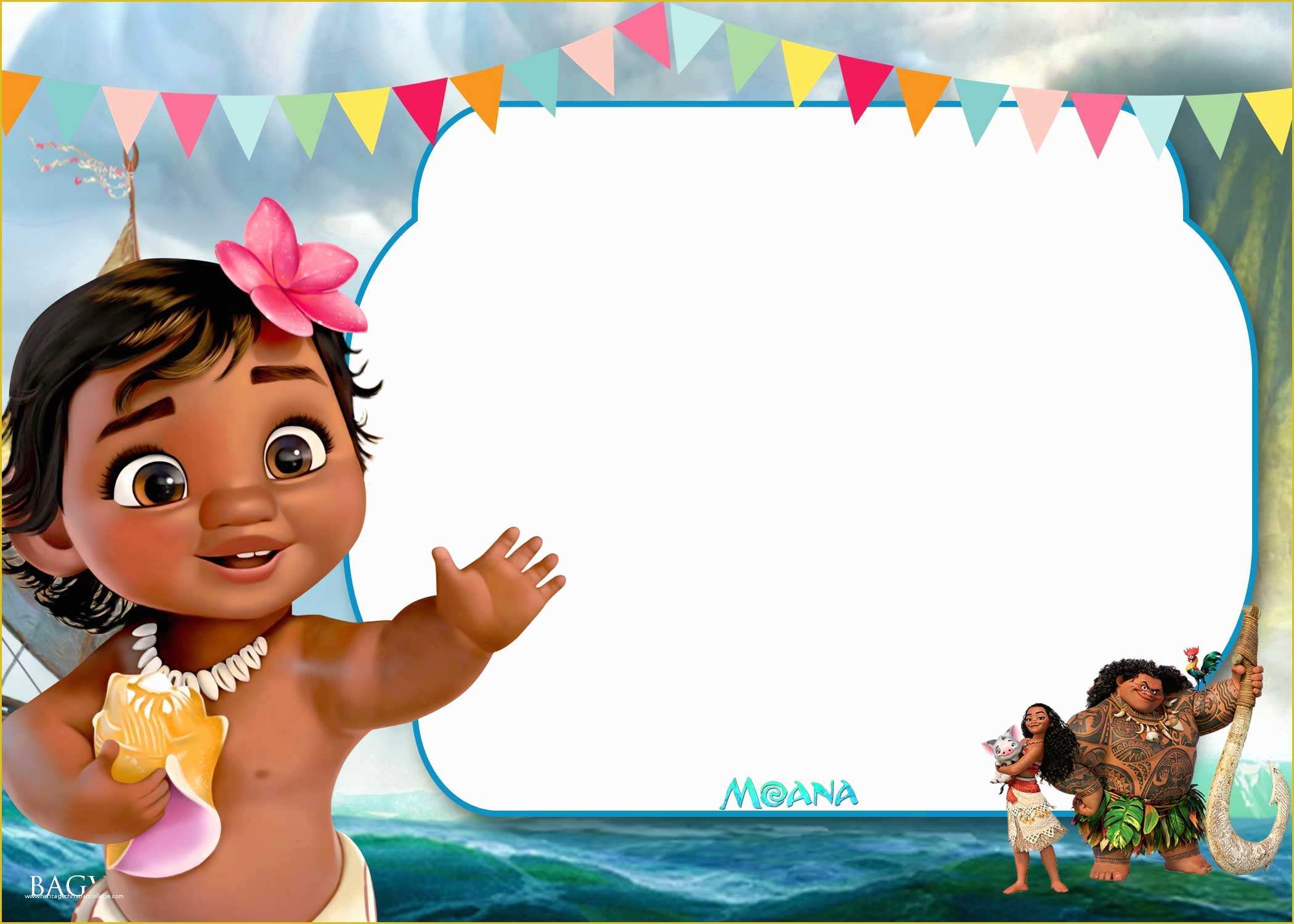 Baby Moana Invitation Template Free Of Free Moana Baby Shower Invitation Template