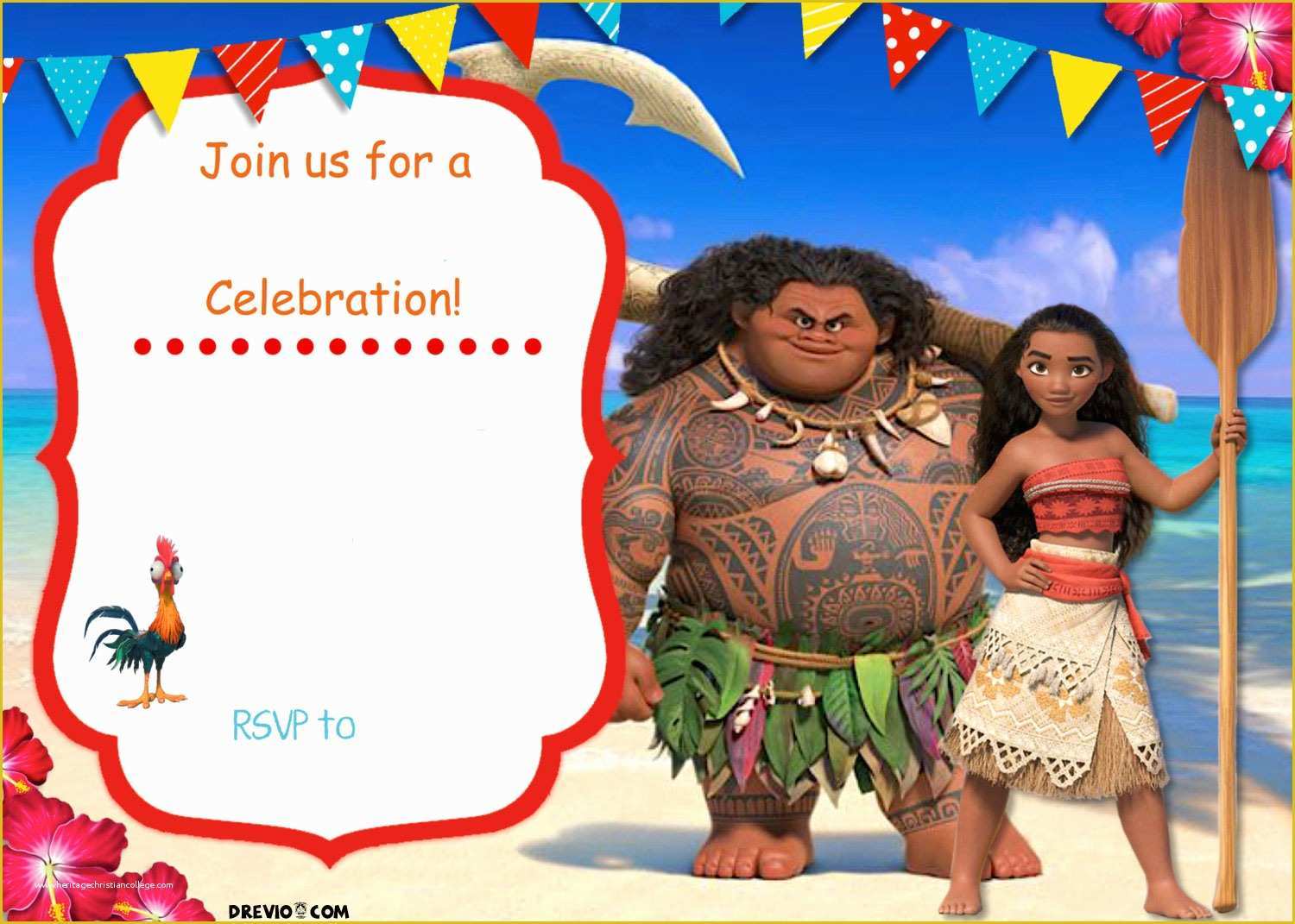 Baby Moana Invitation Template Free Of Free Moana Birthday Invitation Template