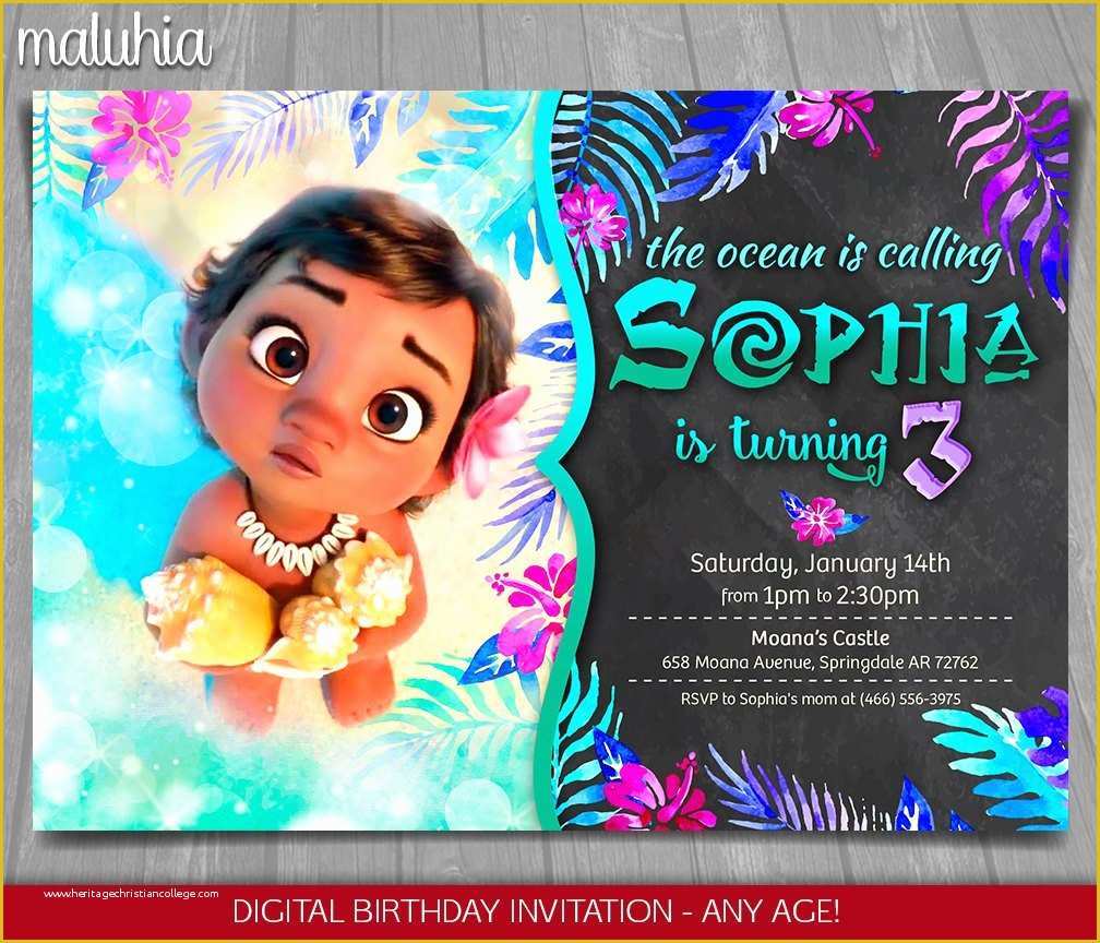 Baby Moana Invitation Template Free Of Moana Invitation Disney Moana Invite Moana Birthday