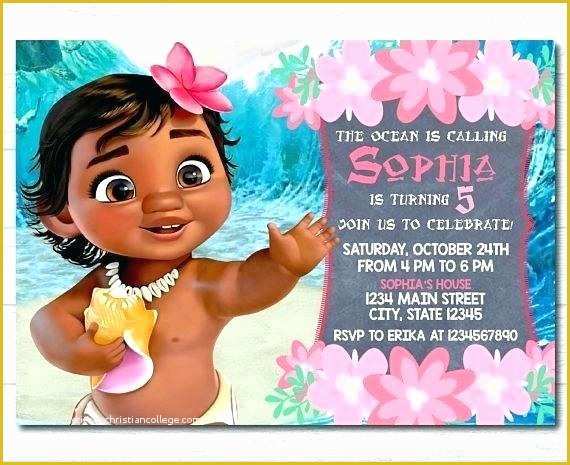 Baby Moana Invitation Template Free Of Moana Invitation Template Free Printable Birthday Maker