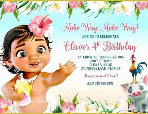 Baby Moana Invitation Template Free Of Moana Invitation Template Free Printable Birthday Maker