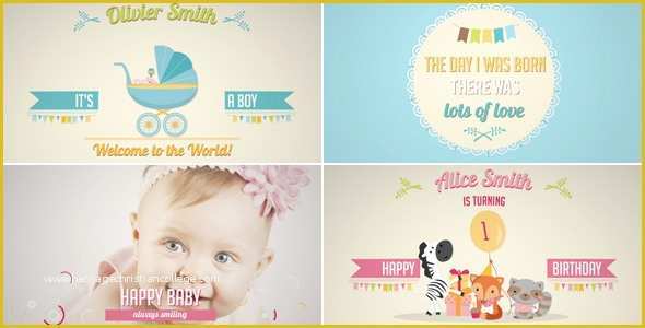 Baby Photo Album after Effects Project Template Free Of Birth Announcement Baby Birthday Album by Creativethings