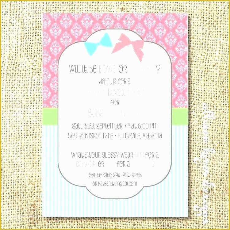 Baby Q Invitations Templates Free Of Baby Gender Reveal Invitations Line Invitation Template
