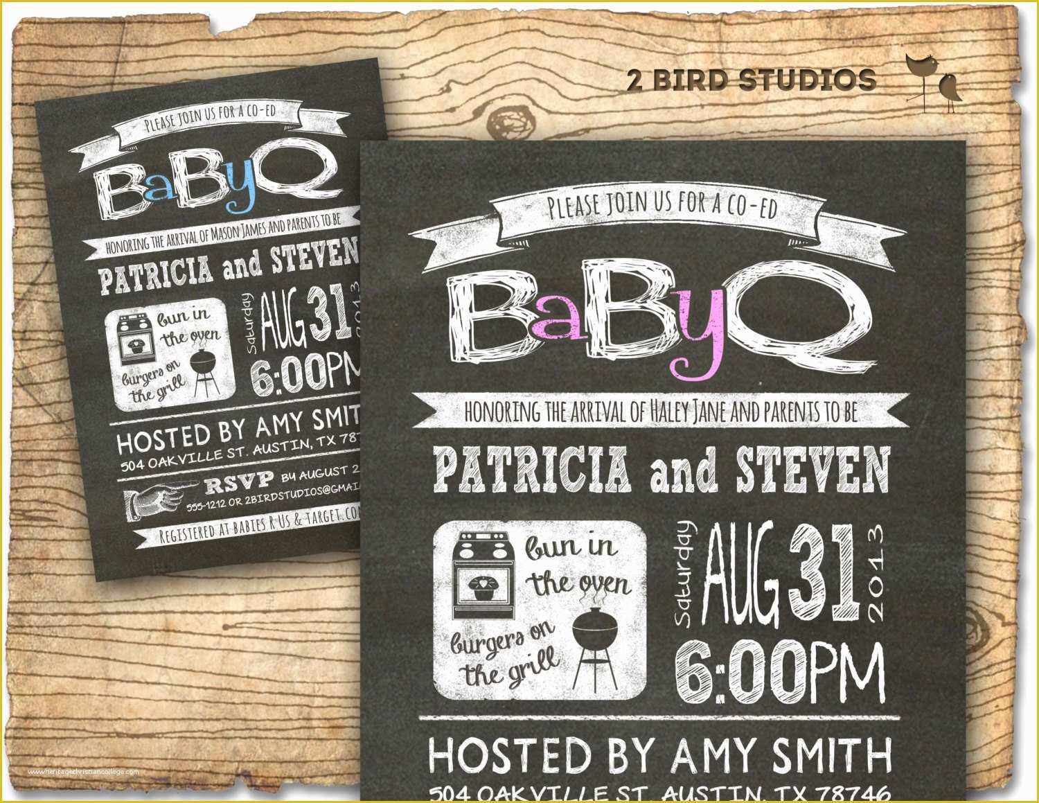 Baby Q Invitations Templates Free Of Baby Q Baby Shower Invitation Coed Baby Shower Invite