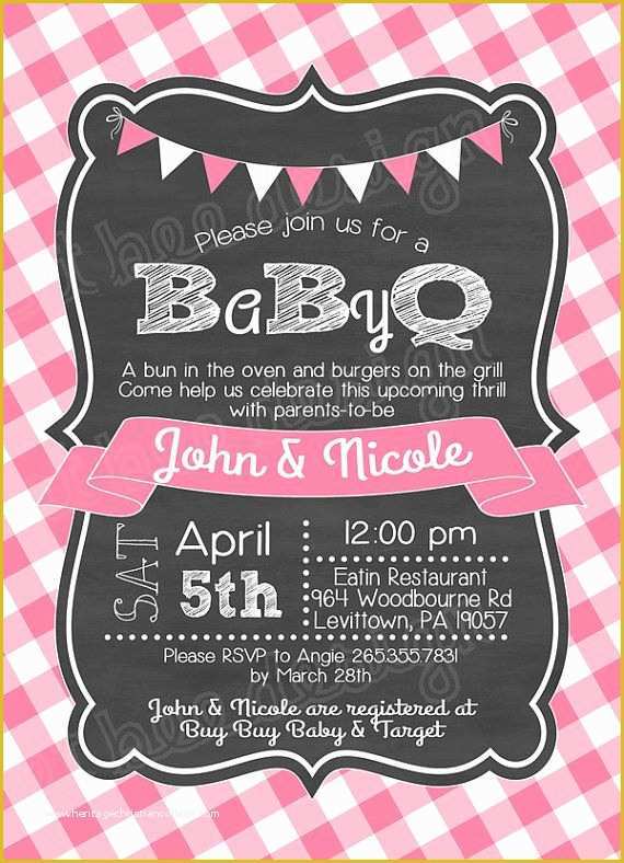 Baby Q Invitations Templates Free Of Baby Q Shower Invitation Bbq Joint Baby Shower Barbeque