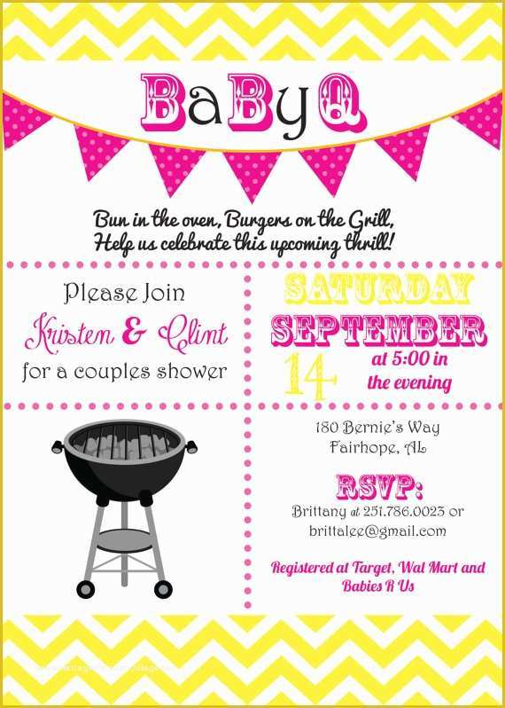 Baby Q Invitations Templates Free Of Baby Q Shower Invitations