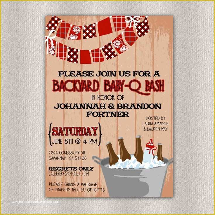 Baby Q Invitations Templates Free Of Backyard Baby Q Bash Couples Bbq Baby Shower Invitation