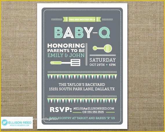 Baby Q Invitations Templates Free Of Bbq Baby Shower Invitation Baby Q Shower Bbq Inviation