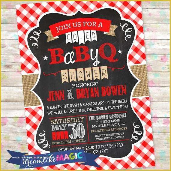 Baby Q Invitations Templates Free Of Bbq Baby Shower Invite Babyq Shower Printable Baby Shower