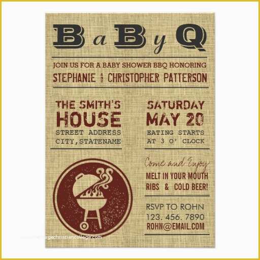 Baby Q Invitations Templates Free Of Custom Baby Q Shower Invitations Invites Templates