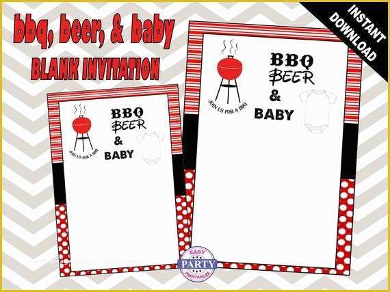 Baby Q Invitations Templates Free Of Items Similar to Bbq and Beer Blank Invitation Template