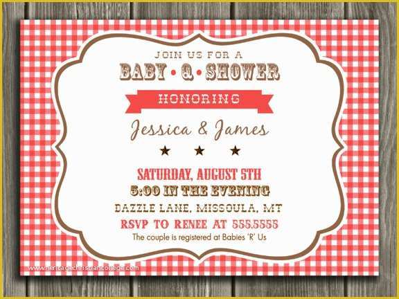 Baby Q Invitations Templates Free Of Printable Baby Q Baby Shower Invitation Barbeque Bbq