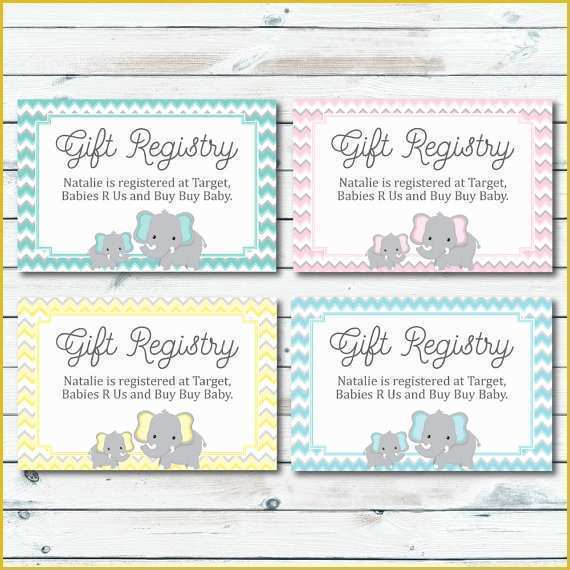 Baby Registry Card Template Free Of Baby Registry Cards Registry Inserts Baby Shower Gift