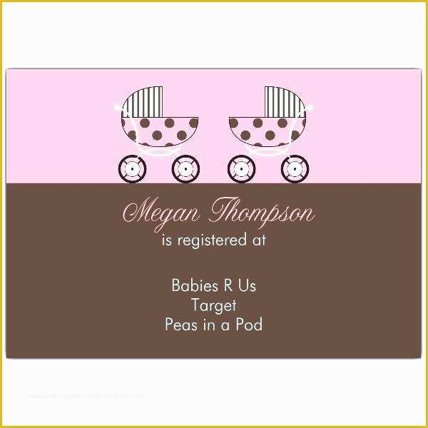 Baby Registry Card Template Free Of Baby Shower Registry Cards Baby Shower Gift Registry