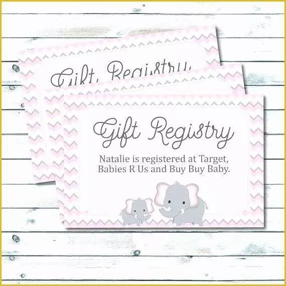 Baby Registry Card Template Free Of Baby Shower Registry Cards Baby Shower Gift Registry