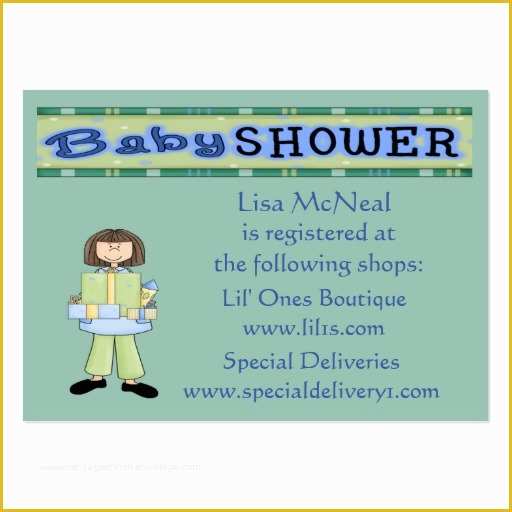 Baby Registry Card Template Free Of Baby Shower Registry Cards Business Card Template On Popscreen