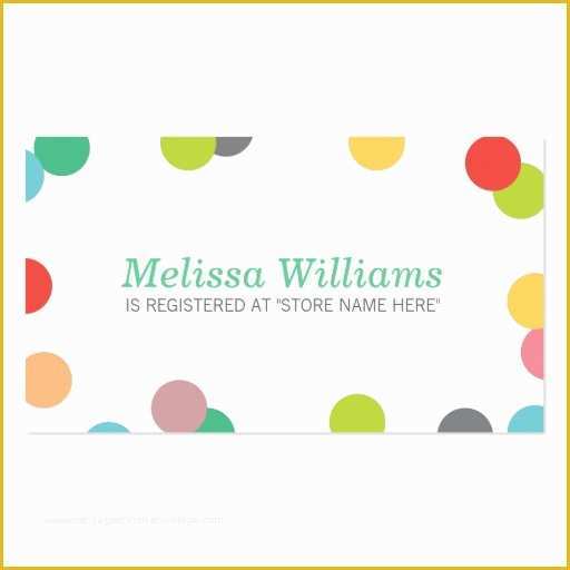 Baby Registry Card Template Free Of Rainbow Confetti Baby Shower Registry Insert Card Double