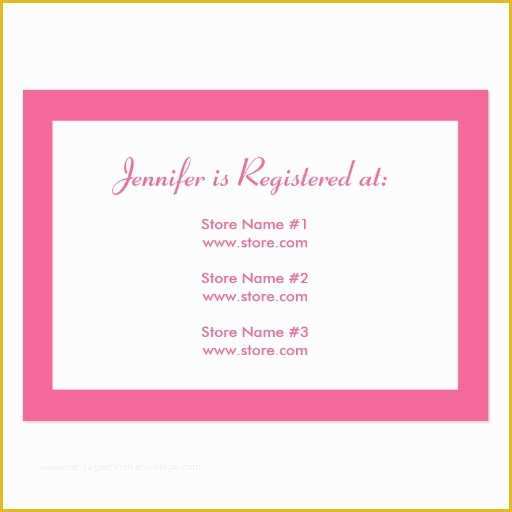 Baby Registry Card Template Free Of Stork Baby Shower Registry Card Pink Business