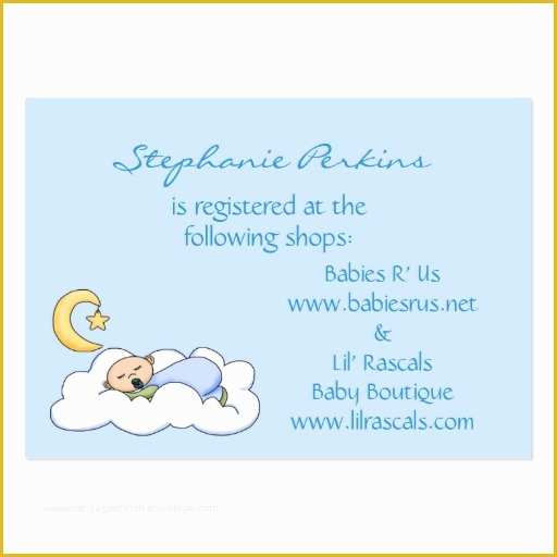 Baby Registry Card Template Free Of Sweet Dreams Baby Registry Cards Business Cards