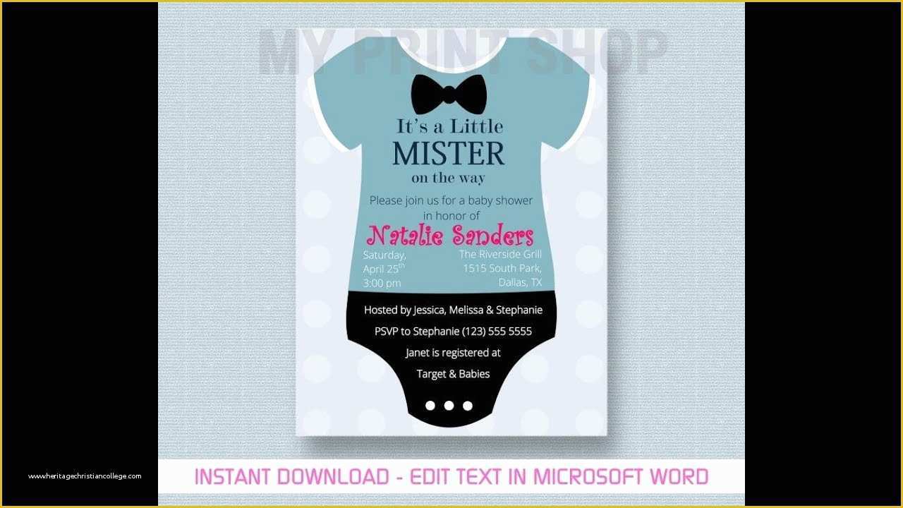 Baby Shower Boy Invitation Templates Free Of Baby Boy Shower Invitation Template