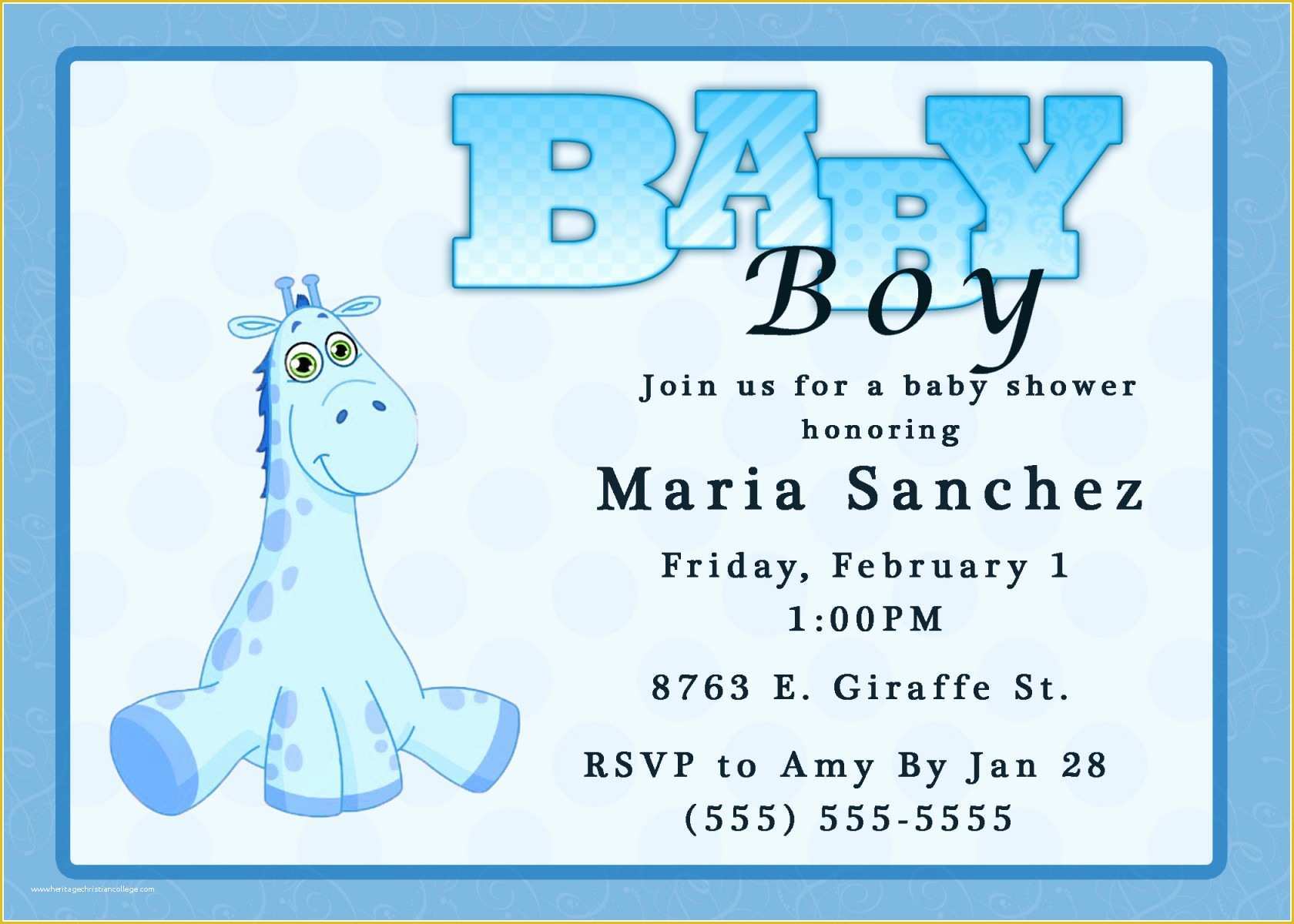 Baby Shower Boy Invitation Templates Free Of Collection Baby Shower Invitation Message Ideas