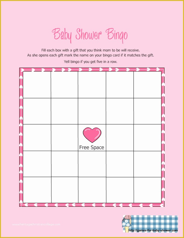 Baby Shower Card Template Free Of Baby Shower Bingo Printable Blank