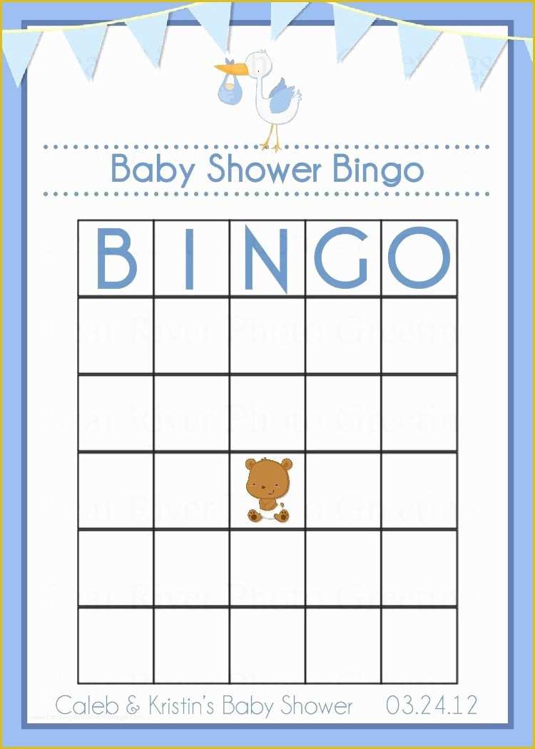 Baby Shower Card Template Free Of Baby Shower Game Bingo Card Printable Digital by