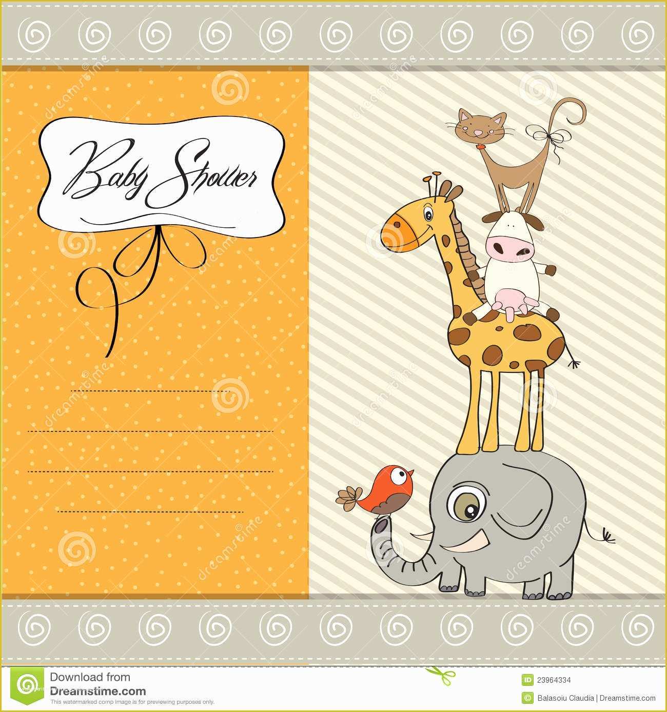 Baby Shower Card Template Free Of Baby Shower Template Card Stock Image