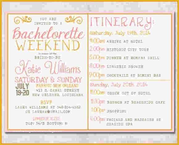 Bachelorette Party Agenda Template Free Of Bachelorette Party Itinerary Sample