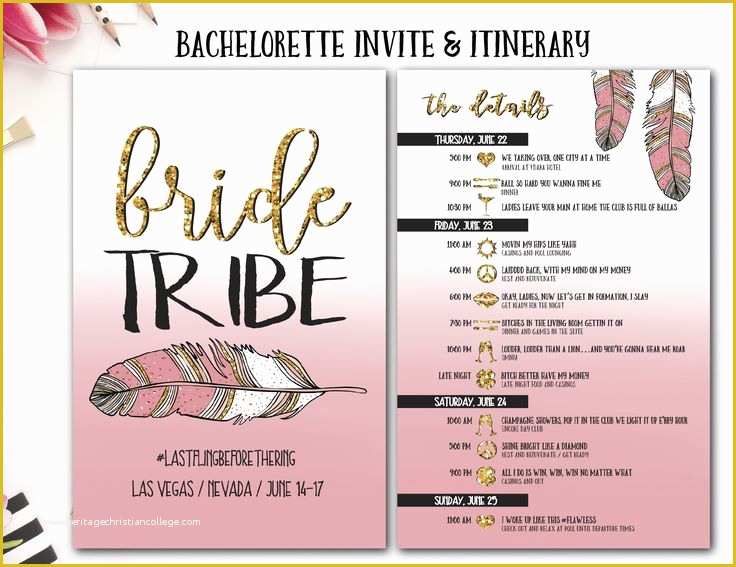 Bachelorette Itinerary Template Free