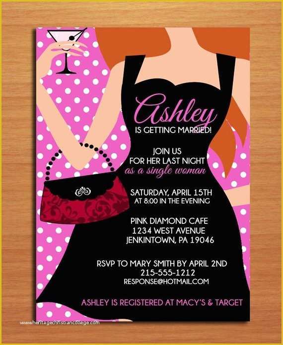 Bachelorette Party Agenda Template Free Of Little Black Dress Customized Printable Bachelorette Party