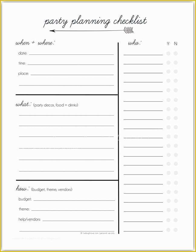 Bachelorette Party Agenda Template Free Of Party Planning Tips
