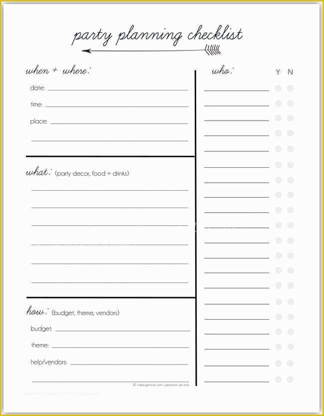 Bachelorette Party Agenda Template Free Of Party Planning Tips &amp; Printable Checklist Live Laugh Rowe