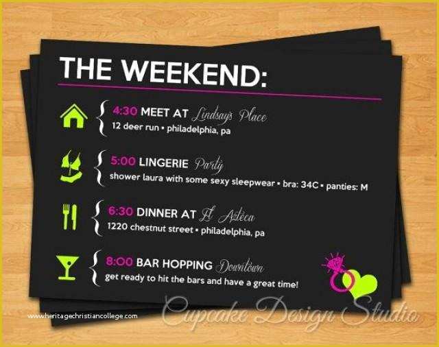 Bachelorette Party Agenda Template Free Of Printable Bachelorette Party Itinerary Lucky In Love