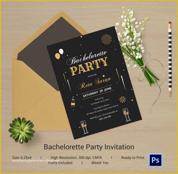 Bachelorette Party Invitation Templates Free Download Of Bachelorette Invitation Template 40 Free Psd Vector