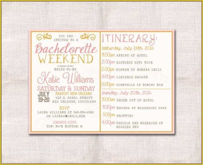 Bachelorette Party Invitation Templates Free Download Of Bachelorette Itinerary Template Free Download Template 1