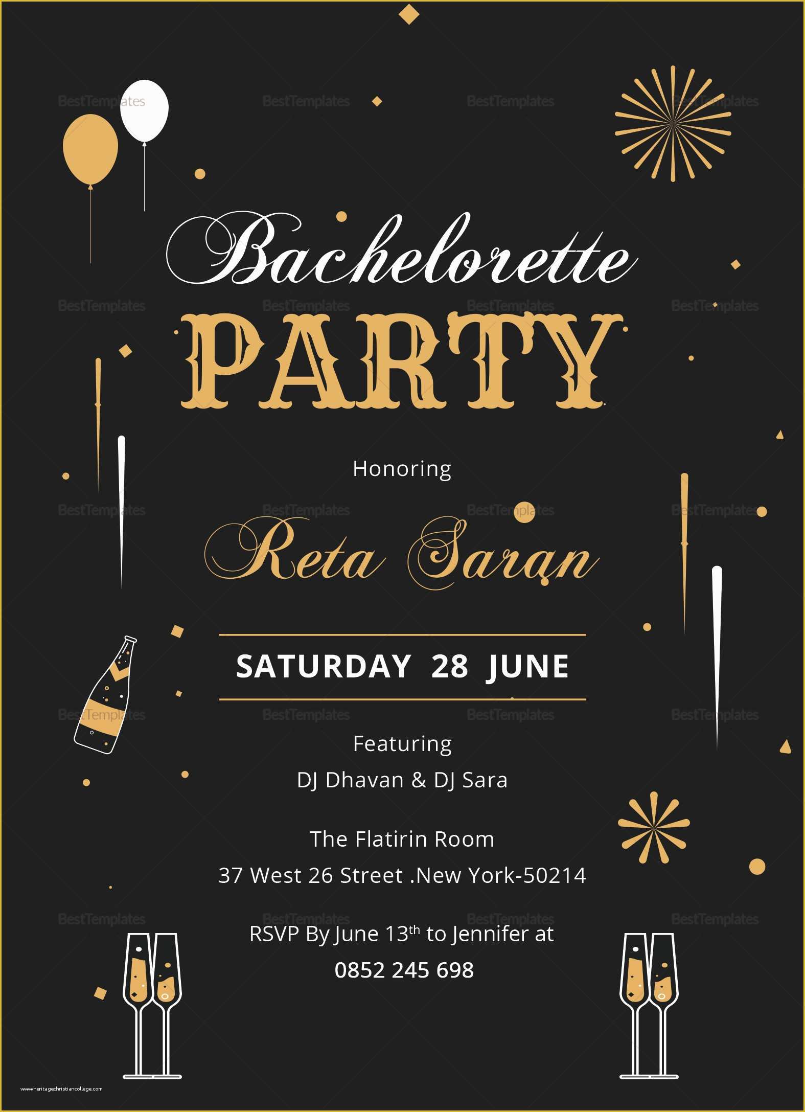 Bachelorette Party Invitation Templates Free Download Of Bachelorette Party Invitation Card Design Template In Word