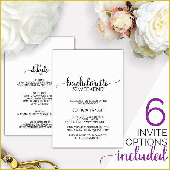 Bachelorette Party Invitation Templates Free Download Of Bachelorette Weekend Invitation W Itinerary Template