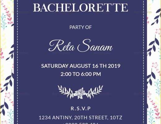 Bachelorette Party Invitation Templates Free Download Of Elegant Bachelorette Party Invitation Design Template In