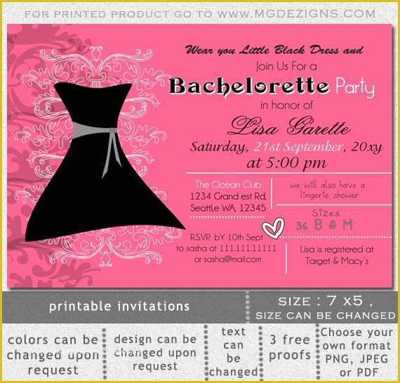 Bachelorette Party Invitation Templates Free Download Of Printable Little Black Dress Bachelorette Party Invitation